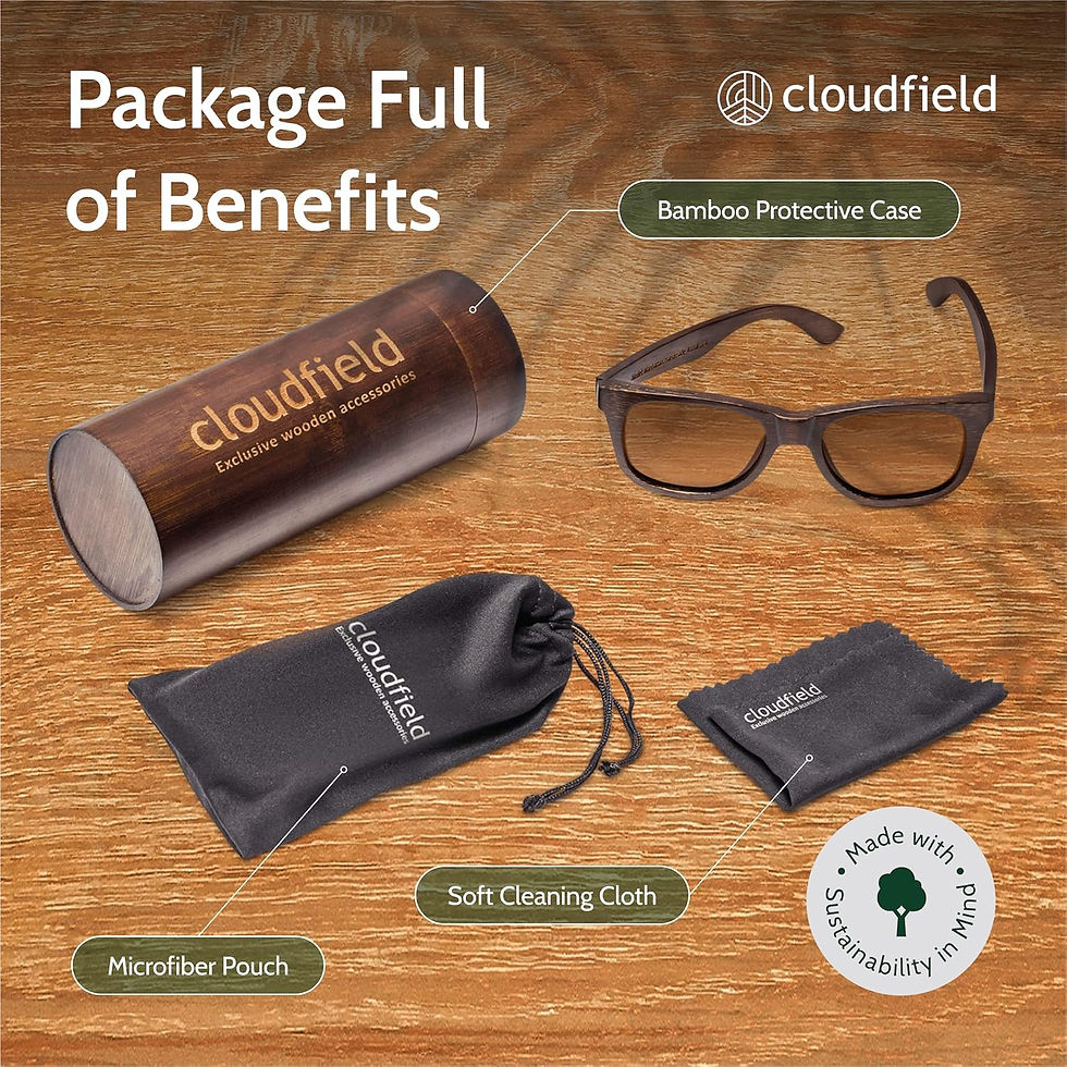 Thumbnail: cloudfield Wood Frame Sunglasses for Men and Women with 9-Layer Polarized Lense