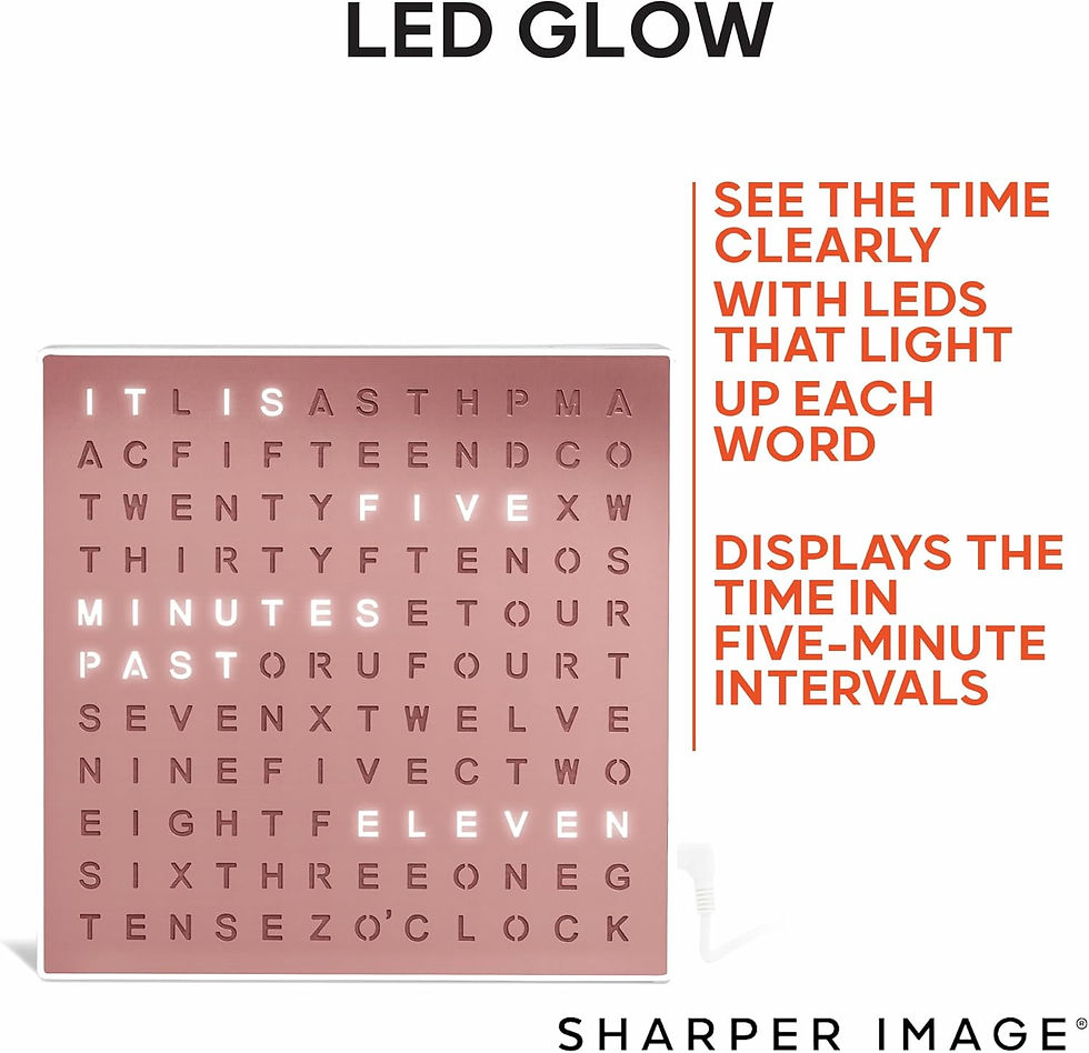 Thumbnail: Sharper Image® LED Light-Up Word Clock [Amazon Exclusive] 7.75" Modern Design,