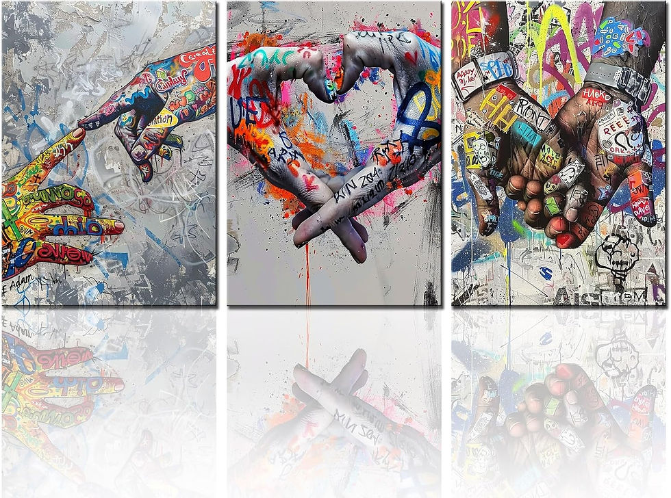 Thumbnail: Banksy Street Art Graffiti Hand Pictures Heart Love Paintings Romantic Kiss Art