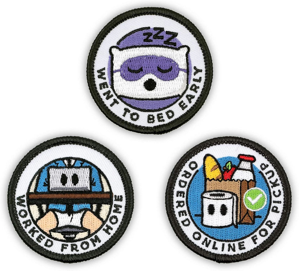 Thumbnail: Winks For Days Adulting Merit Badge Embroidered Iron-On Patches (Funny - Set 1)