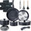 Thumbnail: Chef Power Ceramic Nonstick Pots and Pans Set 19 Piece with Detachable Handle, 