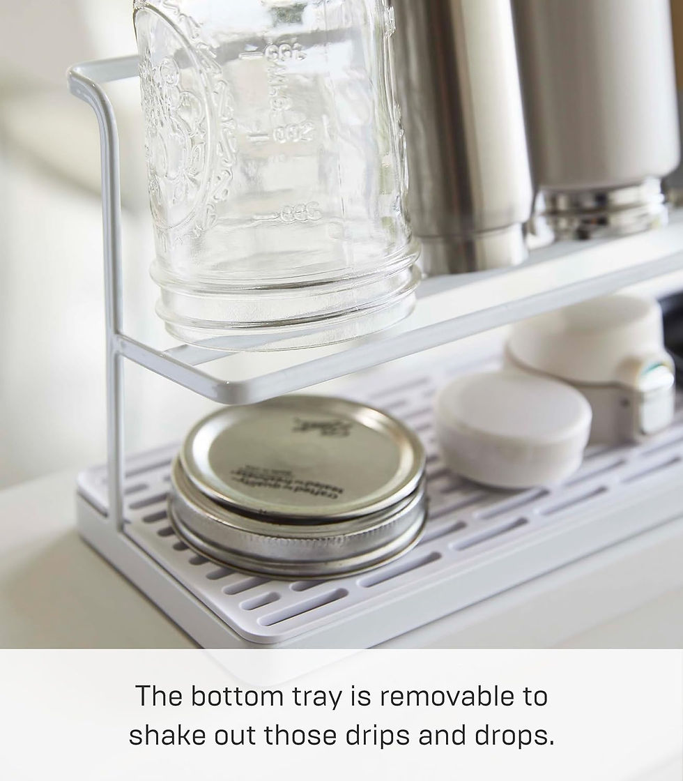 Thumbnail: Yamazaki Home Tower Countertop Two Tier Bottle Drying Rack, Wide Jug Storage St