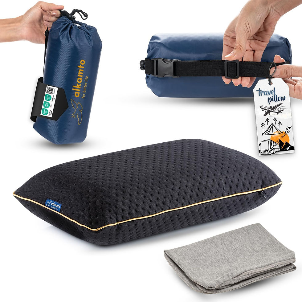 Thumbnail: Travel & Camping Comfortable Memory Foam Pillow – Easy to Carry Portable Bag 