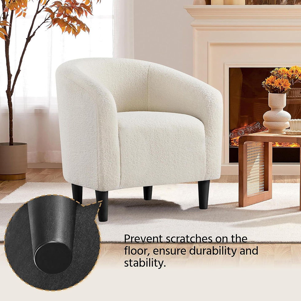 Thumbnail: Yaheetech Barrel Chairs, Furry Accent Chairs with Soft Padded Armrest for Livin