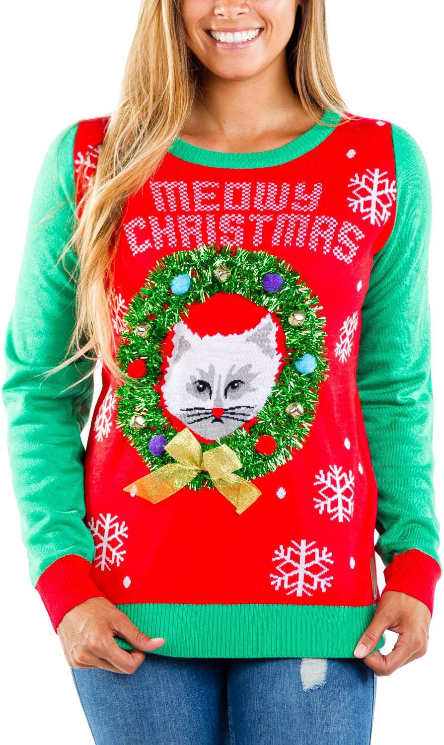 Thumbnail: Tipsy Elves Women's Christmas Sweaters - Women's Ugly Christmas Sweaters - Embe