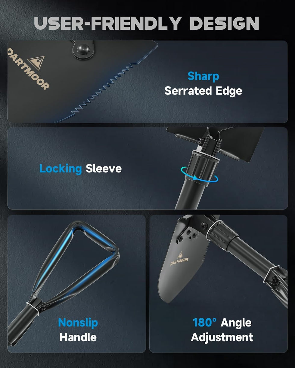 Thumbnail: DARTMOOR Mini Folding Shovel High Carbon Steel, Portable Lightweight Outdoor Ta