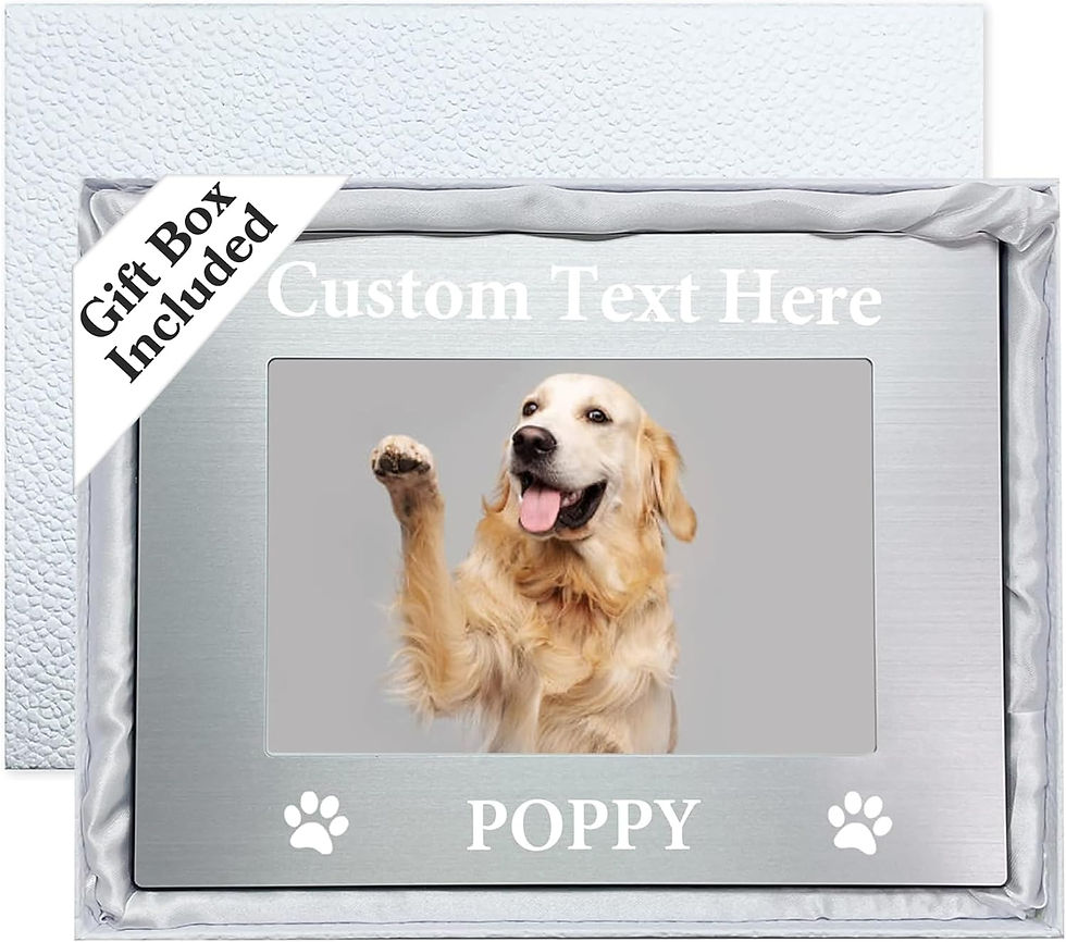 Thumbnail: Personalized Dog Picture Frame with Gift Box - Custom Wooden Cat Memorial Frame