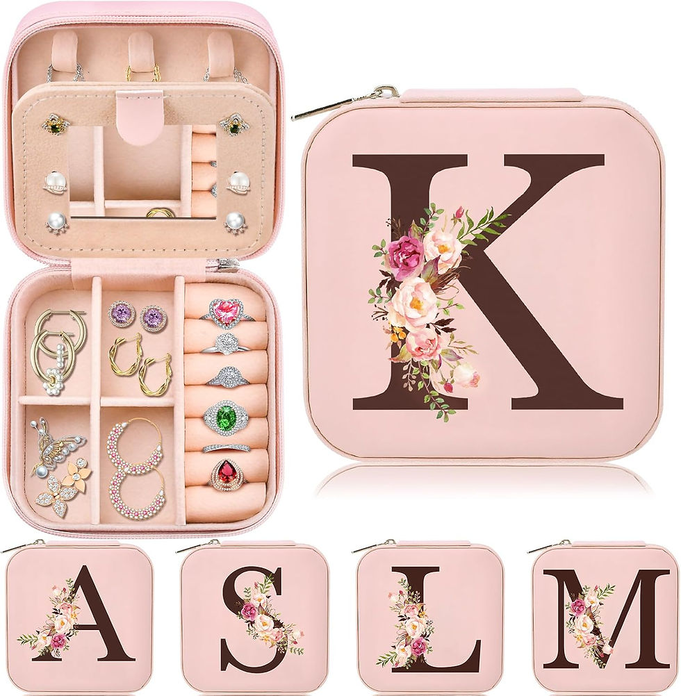 Thumbnail: Travel Jewelry Case Box Organizer, Personalized Gifts for Women Wife Mom Aunt, 