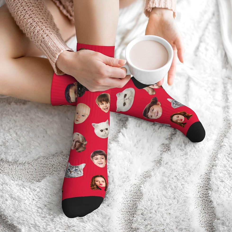 Thumbnail: Personalized Face Socks Custom Crew Sock with Photo Name Funny Gifts for Men Wo