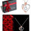 Thumbnail: Iefil Rose Heart Necklaces Gifts for Women - 925 Sterling Silver Rose Heart Ini