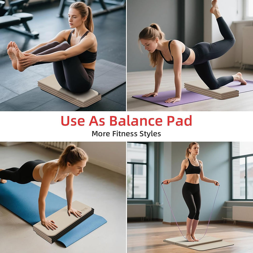Thumbnail: Foldable Yoga Excercise Mat 71"L x 24"W, Odourless Light Weight POE Mat For Hom