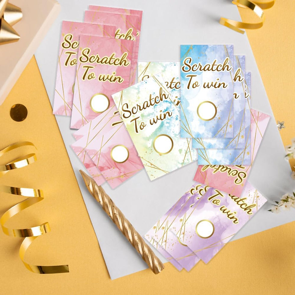 Thumbnail: PLIGREAT 120 Piece Scratch Off Watercolour Blank Gift Certificates, Scratch to 