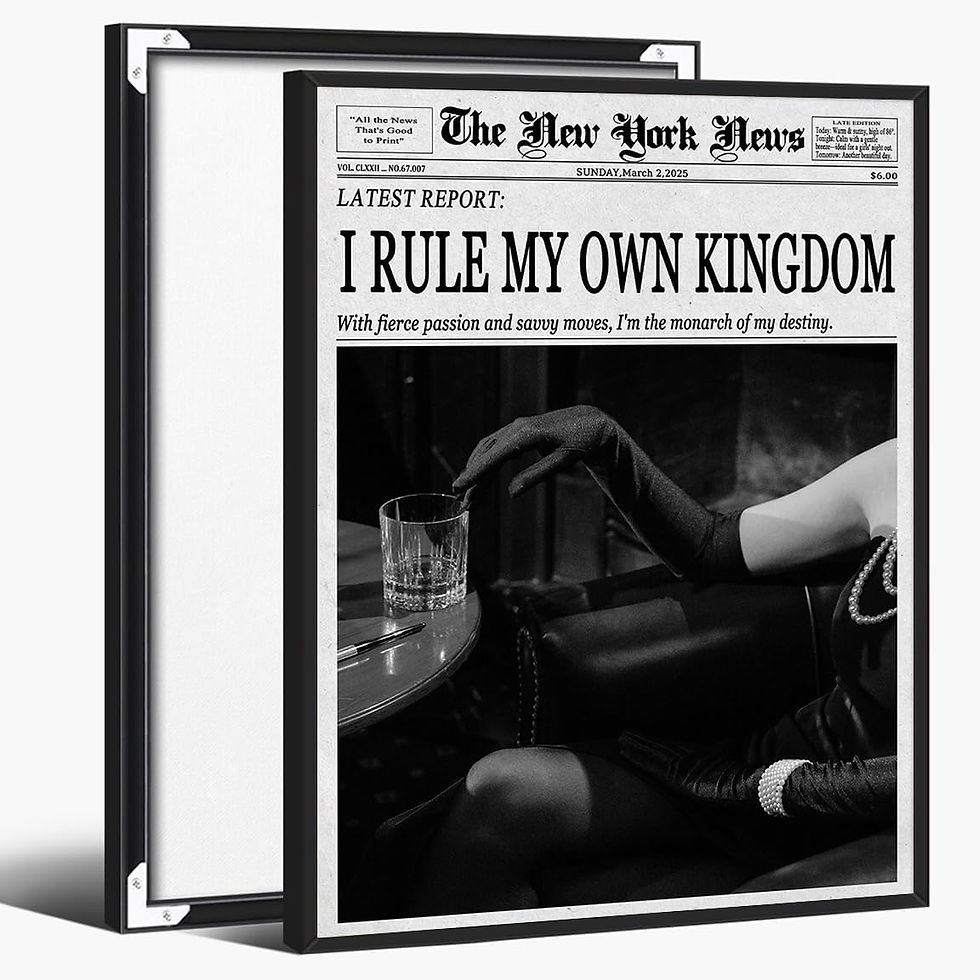 Thumbnail: Vintage New York Newspaper Editorial Wall Art Black and White Confident Woman F