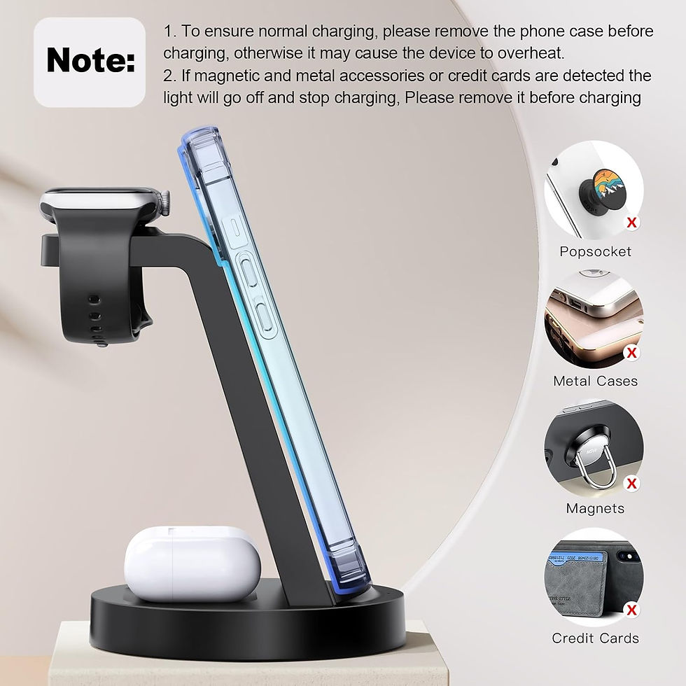 Thumbnail: 3 in 1 Charging Station for iPhone, Wireless Charger for iPhone 16e 16 15 14 13