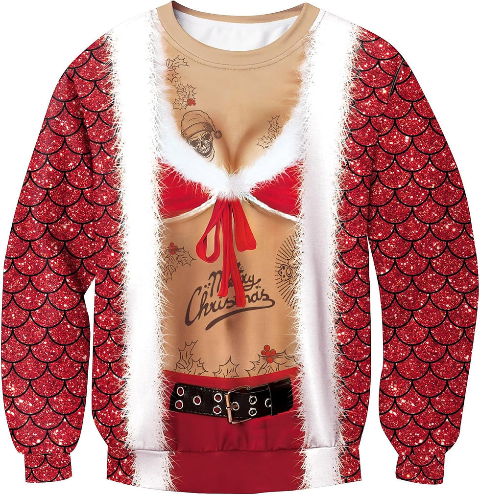 Thumbnail: For G and PL Unisex Christmas Ugly Funny 3D Print Sweatshirt Crew Neck Pullover