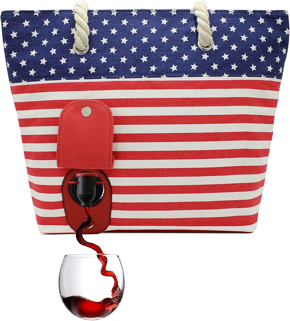 Thumbnail: PortoVino Wine Purse | Hidden Spout | Canvas Drink Tote Bag | Secret Flask Disp