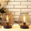 Thumbnail: JHY DESIGN Set of 2 Metal Cage LED Lantern Battery Powered Cordless Accent Ligh