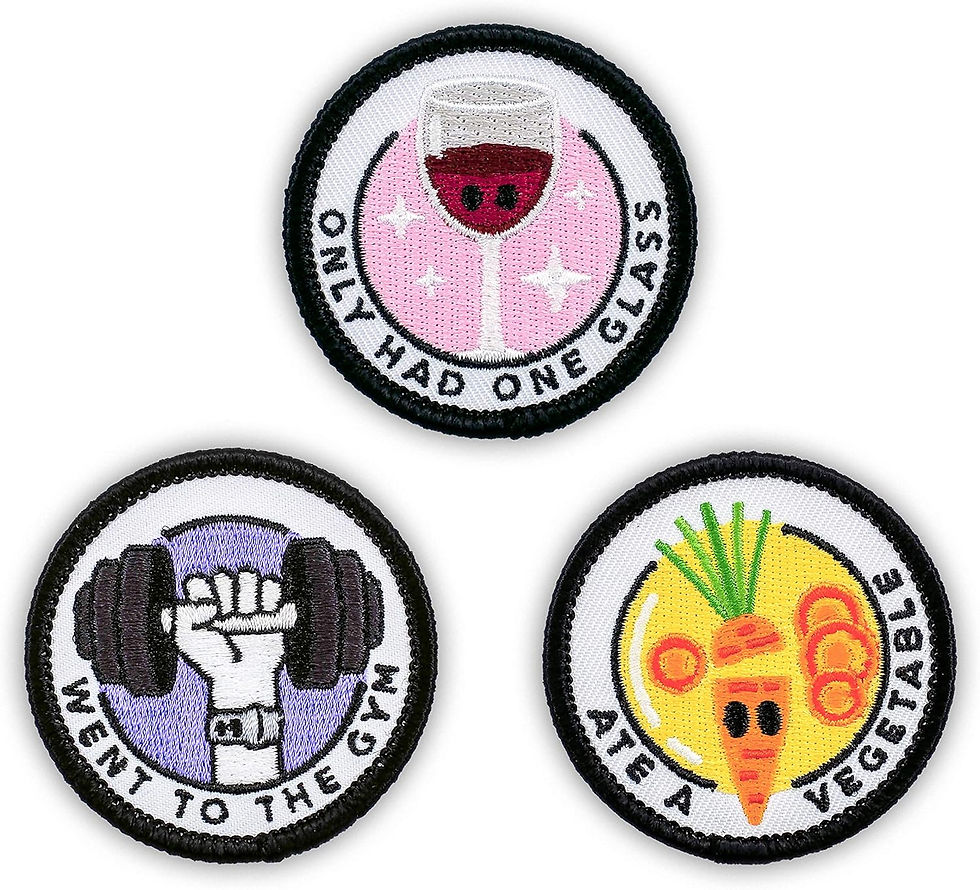 Thumbnail: Winks For Days Adulting Merit Badge Embroidered Iron-On Patches (Funny - Set 1)