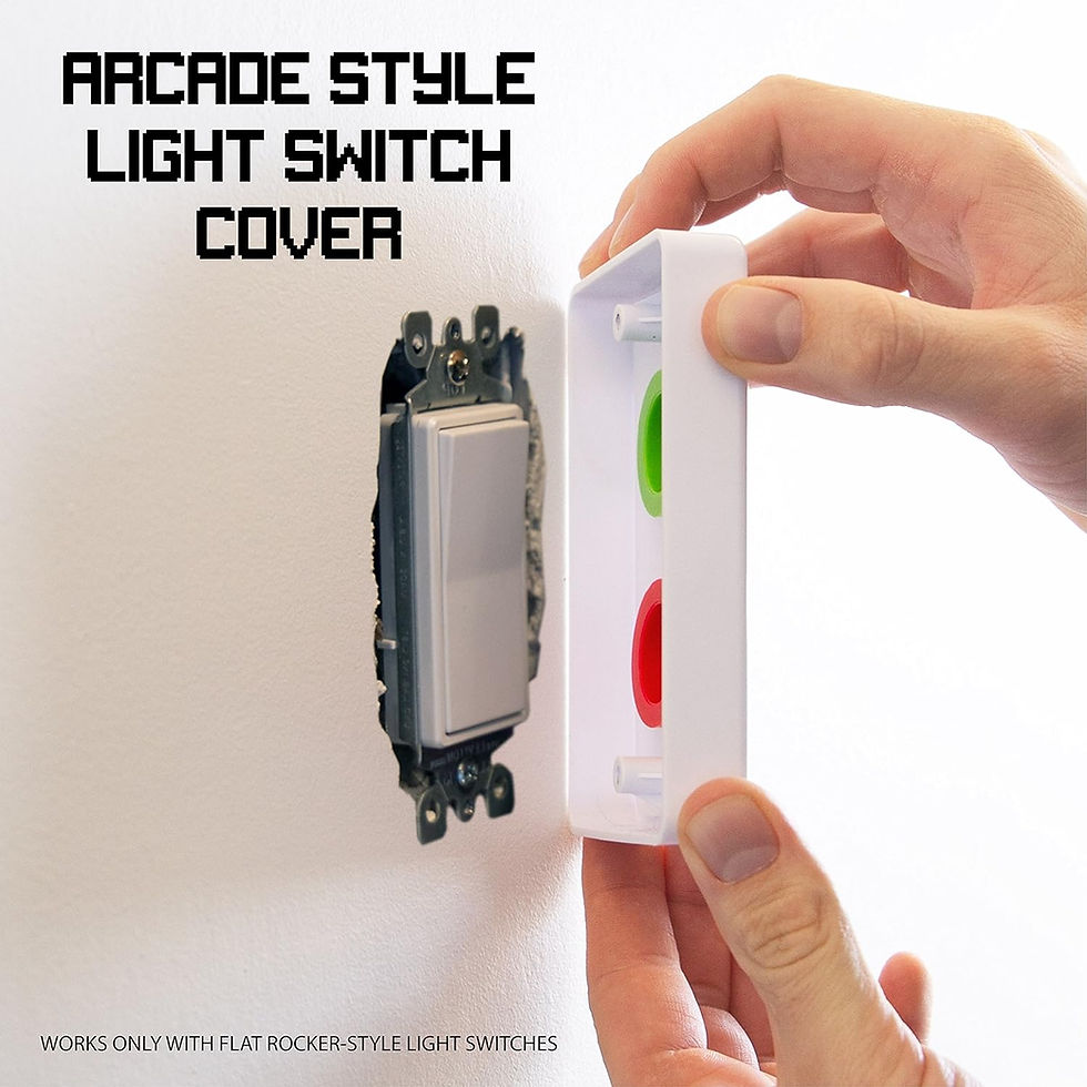 Thumbnail: Arcade Light Switch Plate Cover, Single Switch (Black/Red/Blue), 1-Gang Standar