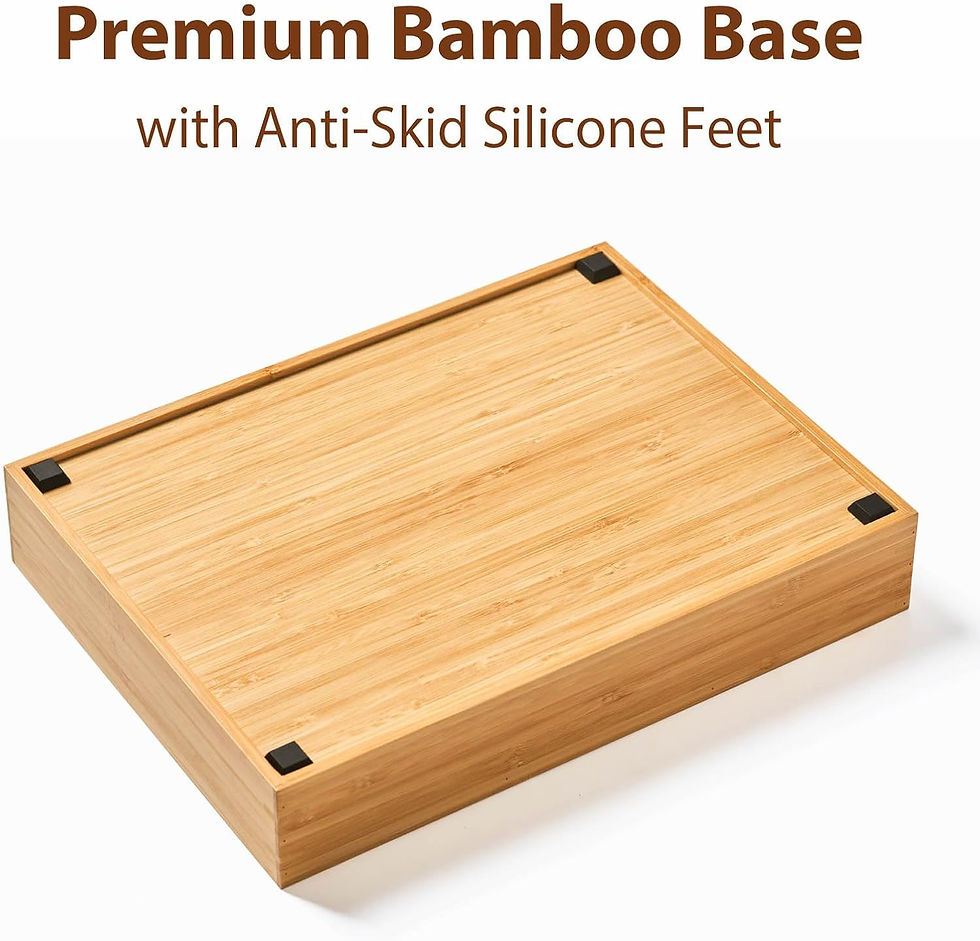 Thumbnail: Umilife Desk Drawer Organizer, Bamboo Wood Organizer Tray with Adjustable Compa