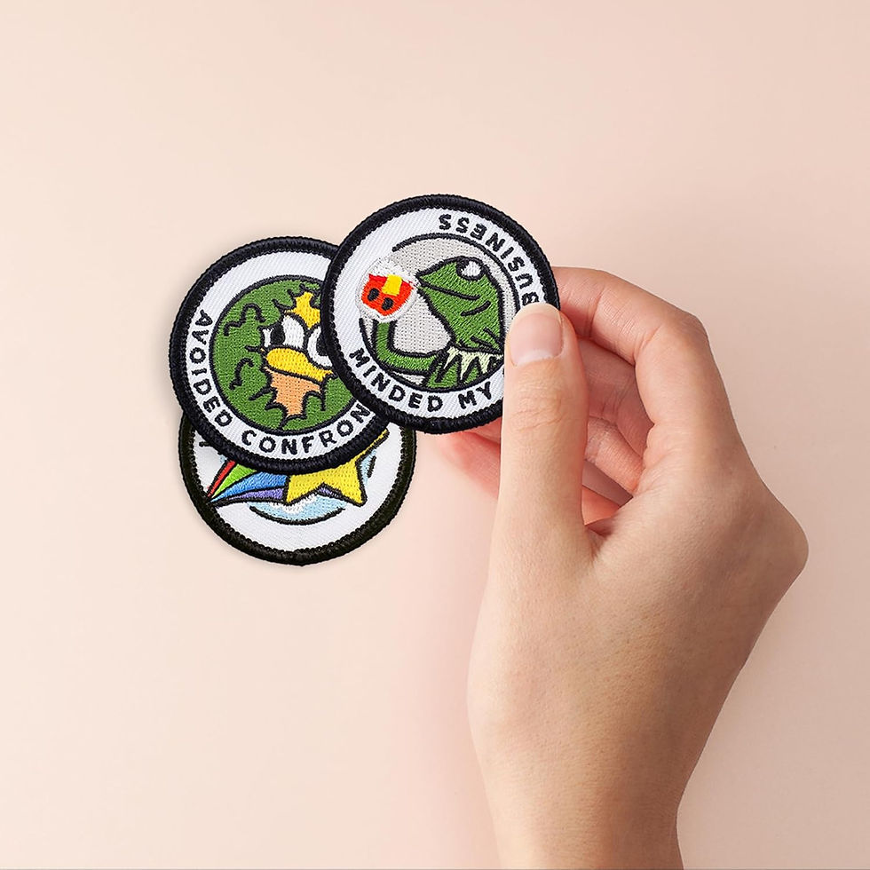 Thumbnail: Winks For Days Adulting Merit Badge Embroidered Iron-On Patches (Funny - Set 1)