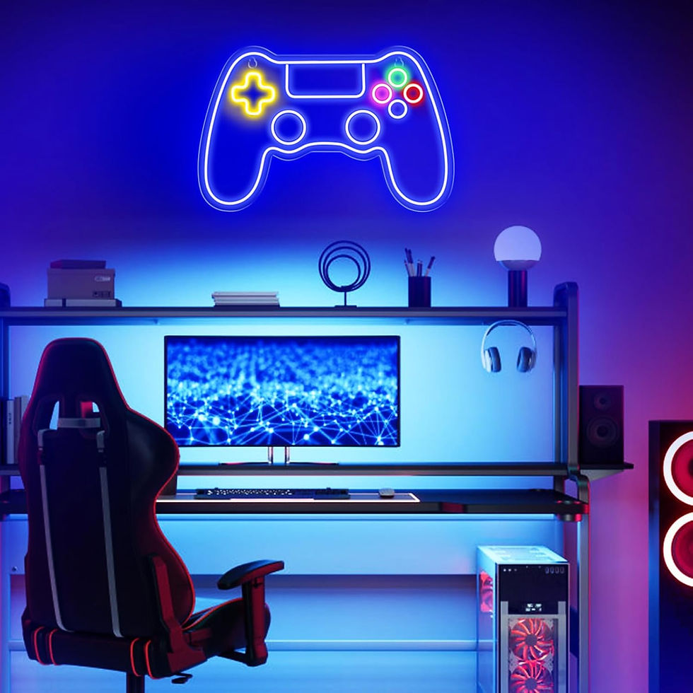 Thumbnail: Kavaas Gamer Neon Sign, Game Controller LED Sign for Gaming Room Decor - Game N