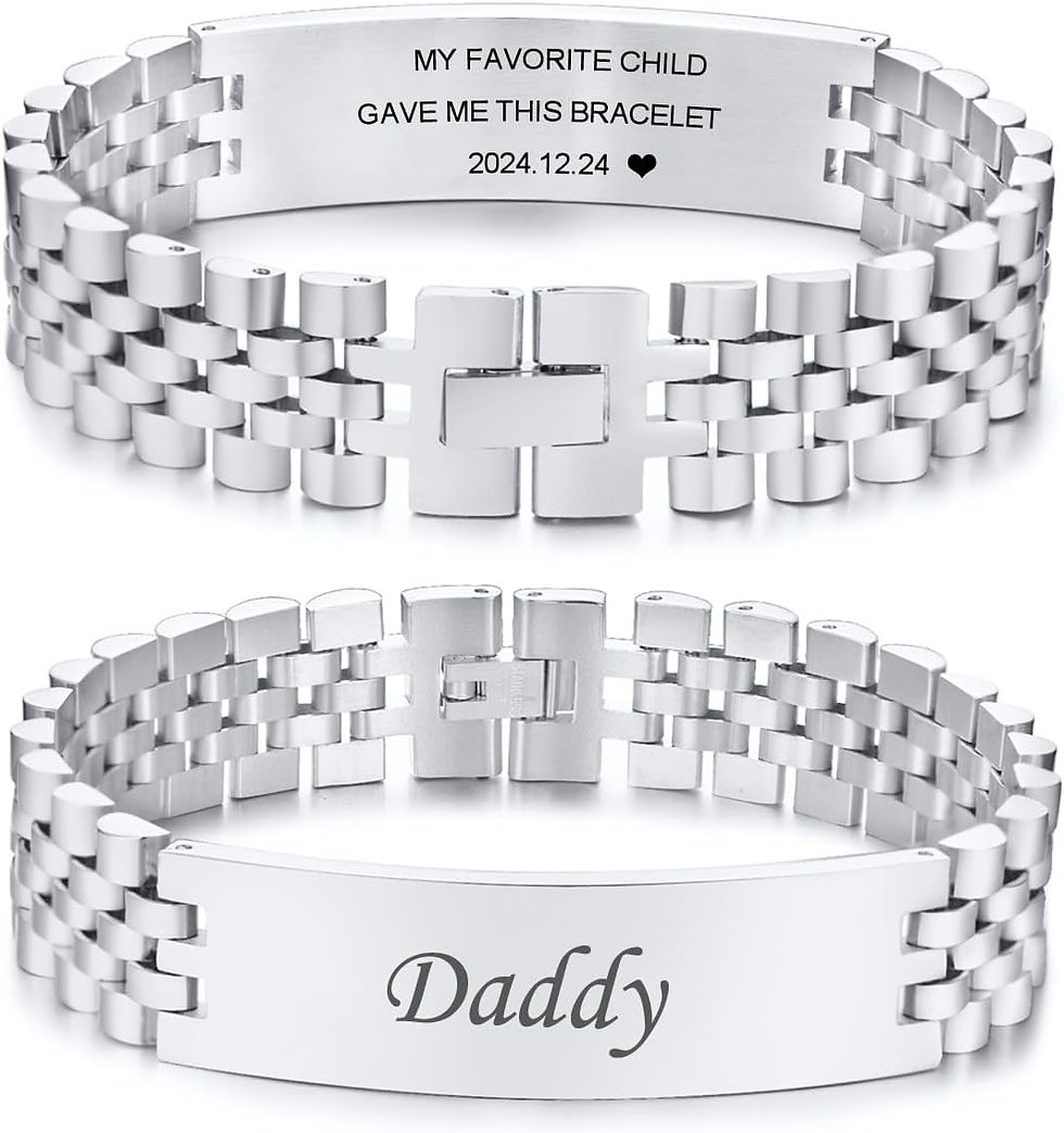 Thumbnail: VNOX Masculine Watch Band Stainless Steel Link Bracelet Personalized Jewelry Gi