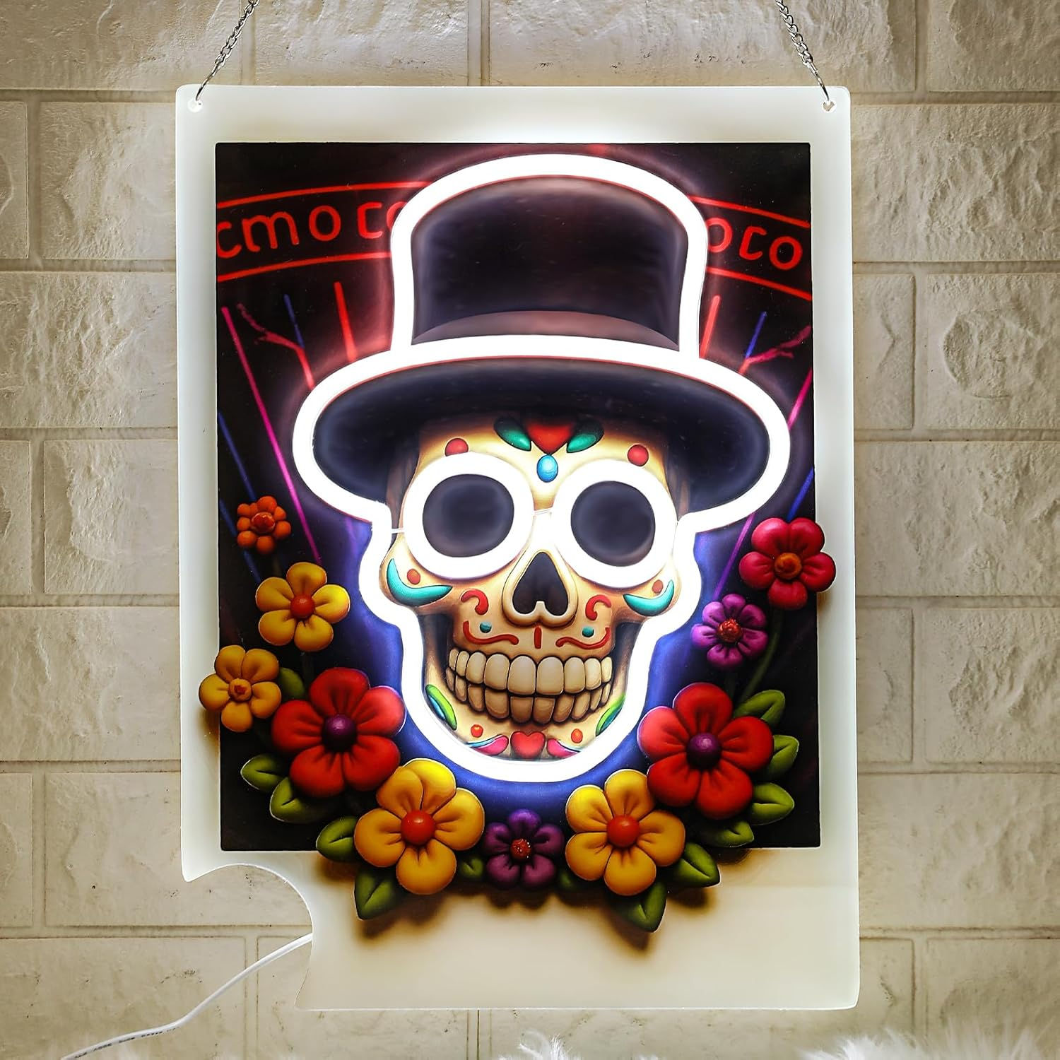 LED Neon Sign for Halloween, Personalized Skull Neon Light Suitable for Events 
