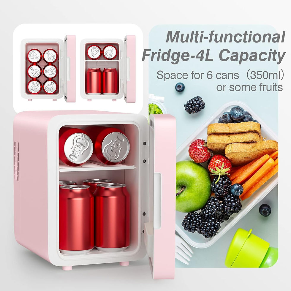 Thumbnail: Easy-Take Skincare Fridge - Mini Fridge with Dimmable LED Mirror (4 Liter/6 Can