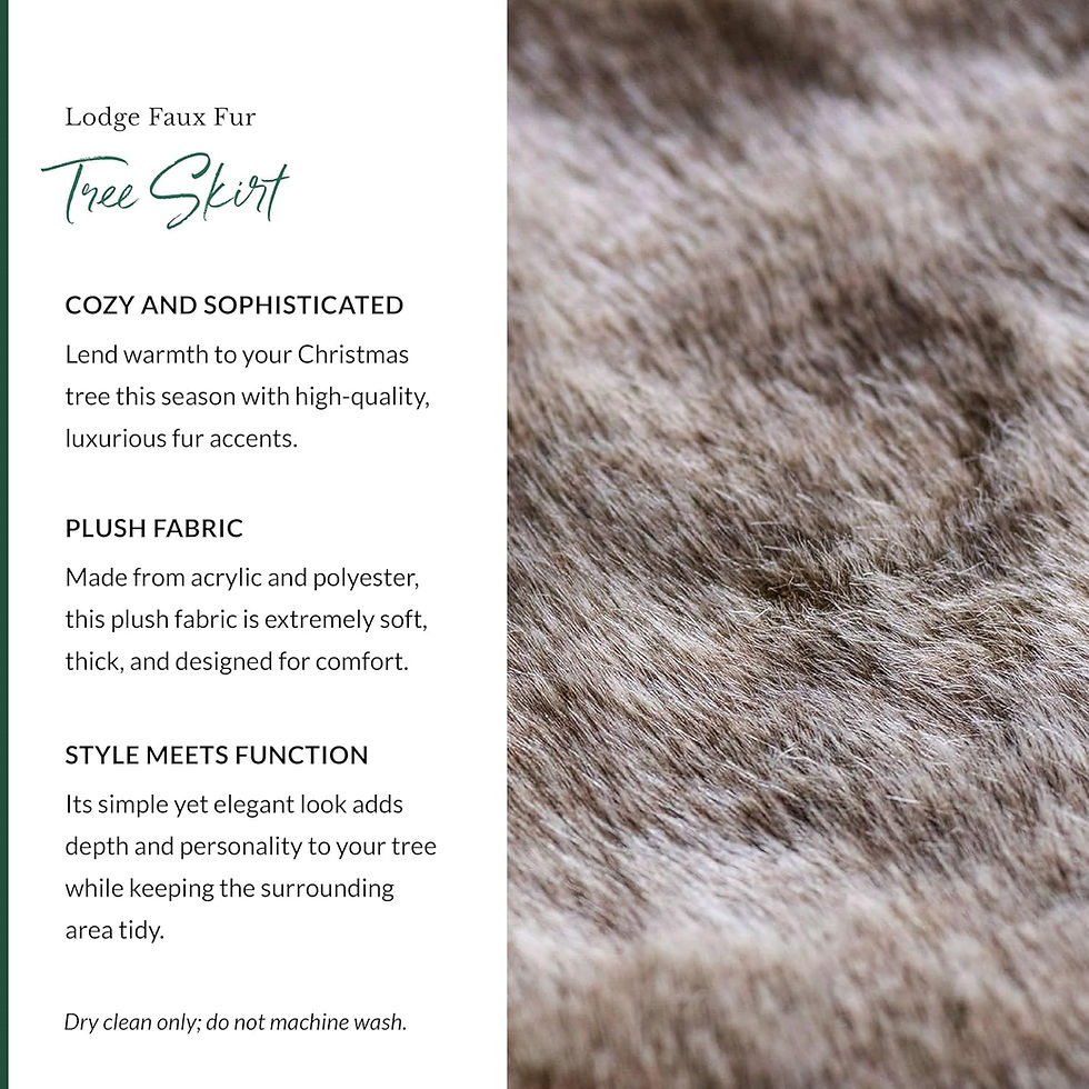 Thumbnail: Balsam Hill Lodge Faux Fur Christmas Tree Skirt - Premium Rustic and Luxurious 