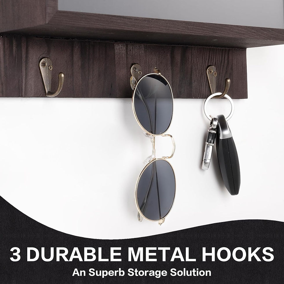 Thumbnail: Hidden Gun Storage, Hidden Wall Gun Safe Pistol Rack Shelf with 3 Hooks for Sec