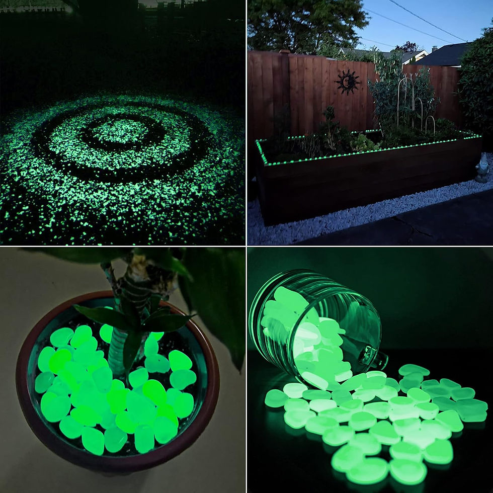 Thumbnail: Glow in The Dark Rocks Outdoor, 500 pcs Blue Solar Rocks for Landscaping, Outdo