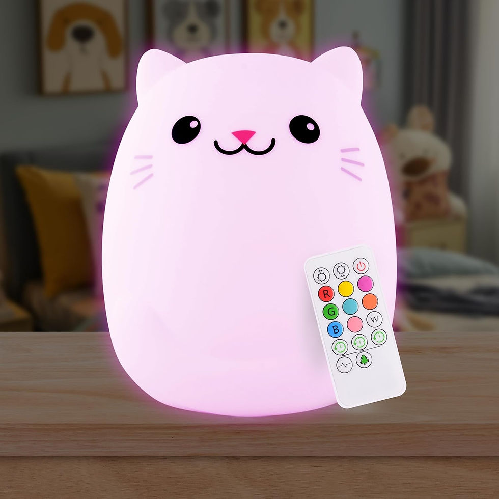 Thumbnail: Lumipets Remote Control Silicone Night Light for Kids - Bear Design with 9 Soft