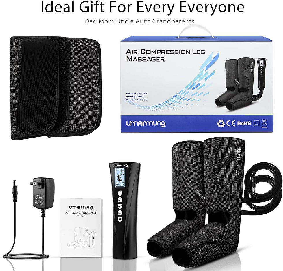 Thumbnail: UMARMUNG Air Compression Leg Massager with Heat, Gifts for Women Men Mom Dad, L