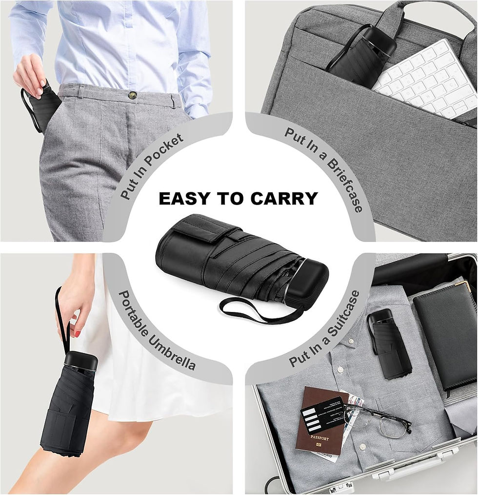 Thumbnail: LEAGERA Mini Umbrella - Compact, Waterproof Travel Umbrella for Light Rain, Sui