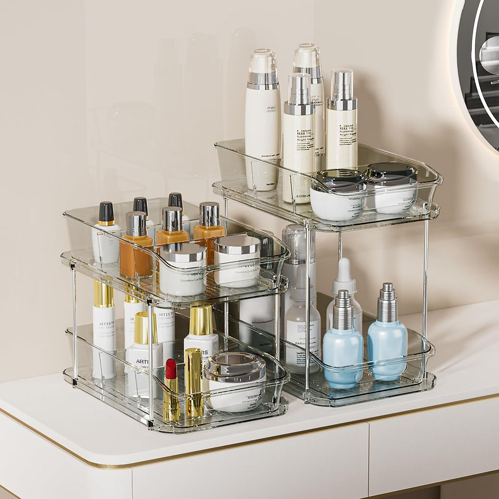 Thumbnail: Delamu 2 Sets of 2-Tier Clear Under Sink Organizers and Storage, Multi-Purpose 