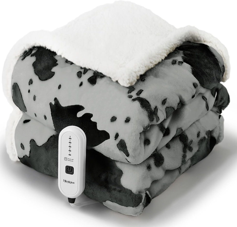 Thumbnail: Cow Print Heated Throw Blanket Electric Blanket-Heating Blanket Throw with 5 He