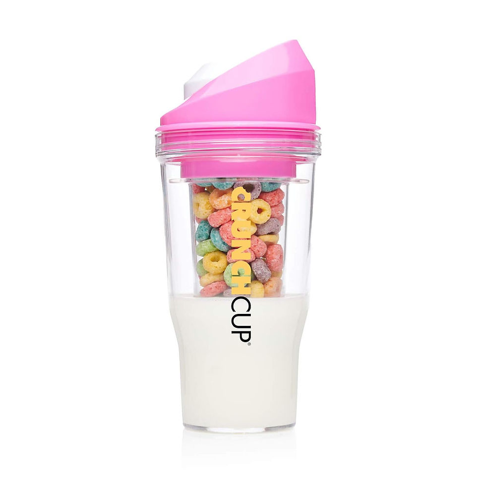 Thumbnail: CRUNCHCUP XL White - Portable Plastic Cereal Cups for Breakfast On the Go, To G