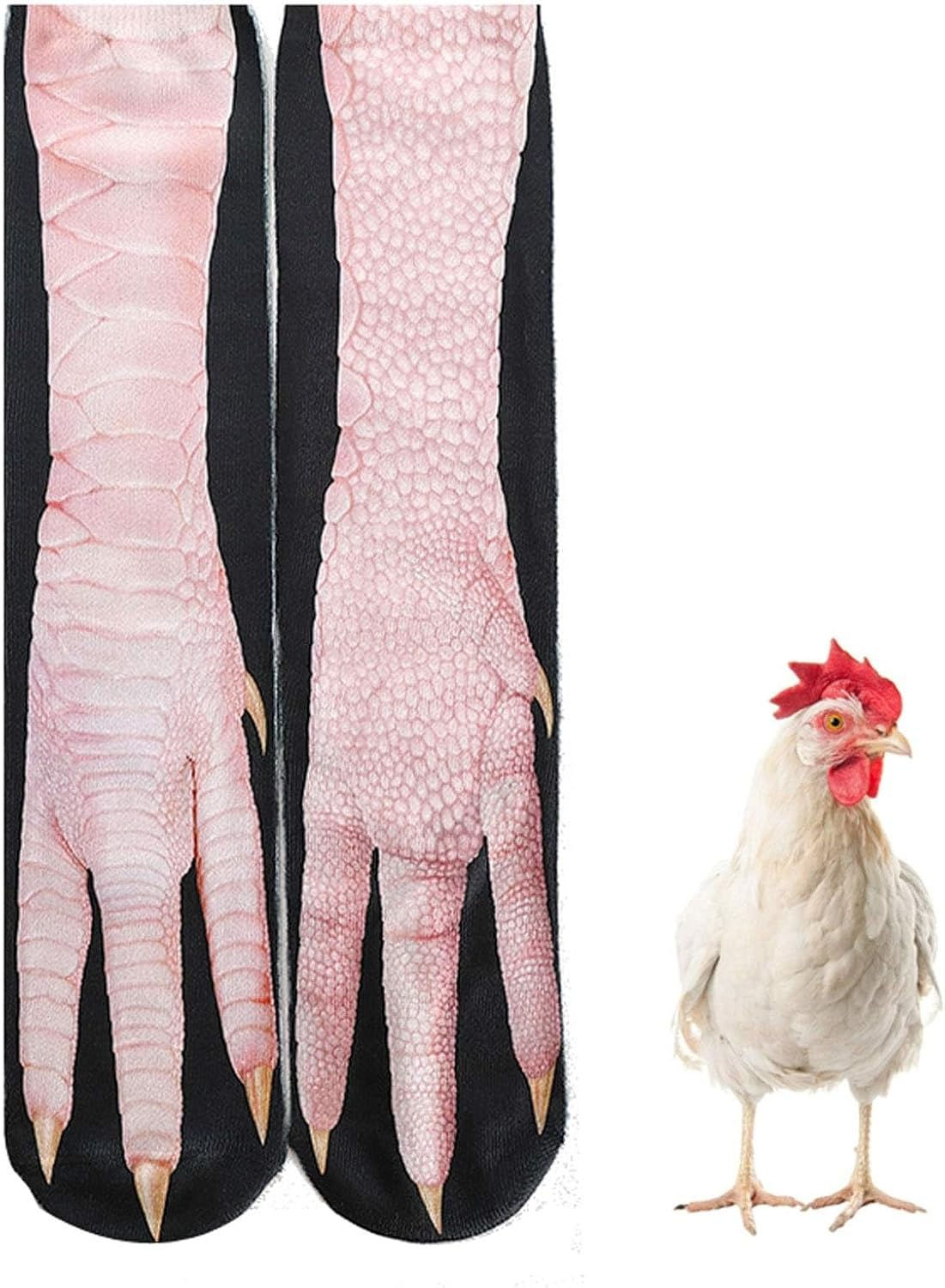 Animal Paws Socks - Novelty 3D Cat Dog Chicken Feet Socks White Elephant Gifts 