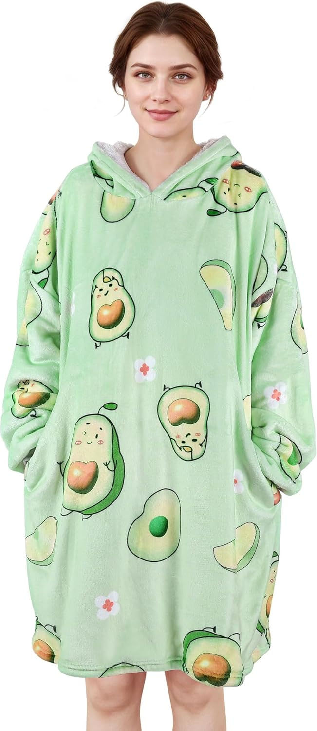 Thumbnail: LetsFunny Blanket Hoodie,Oversized Wearable Sherpa Fleece Blanket Sweatshirt,Su