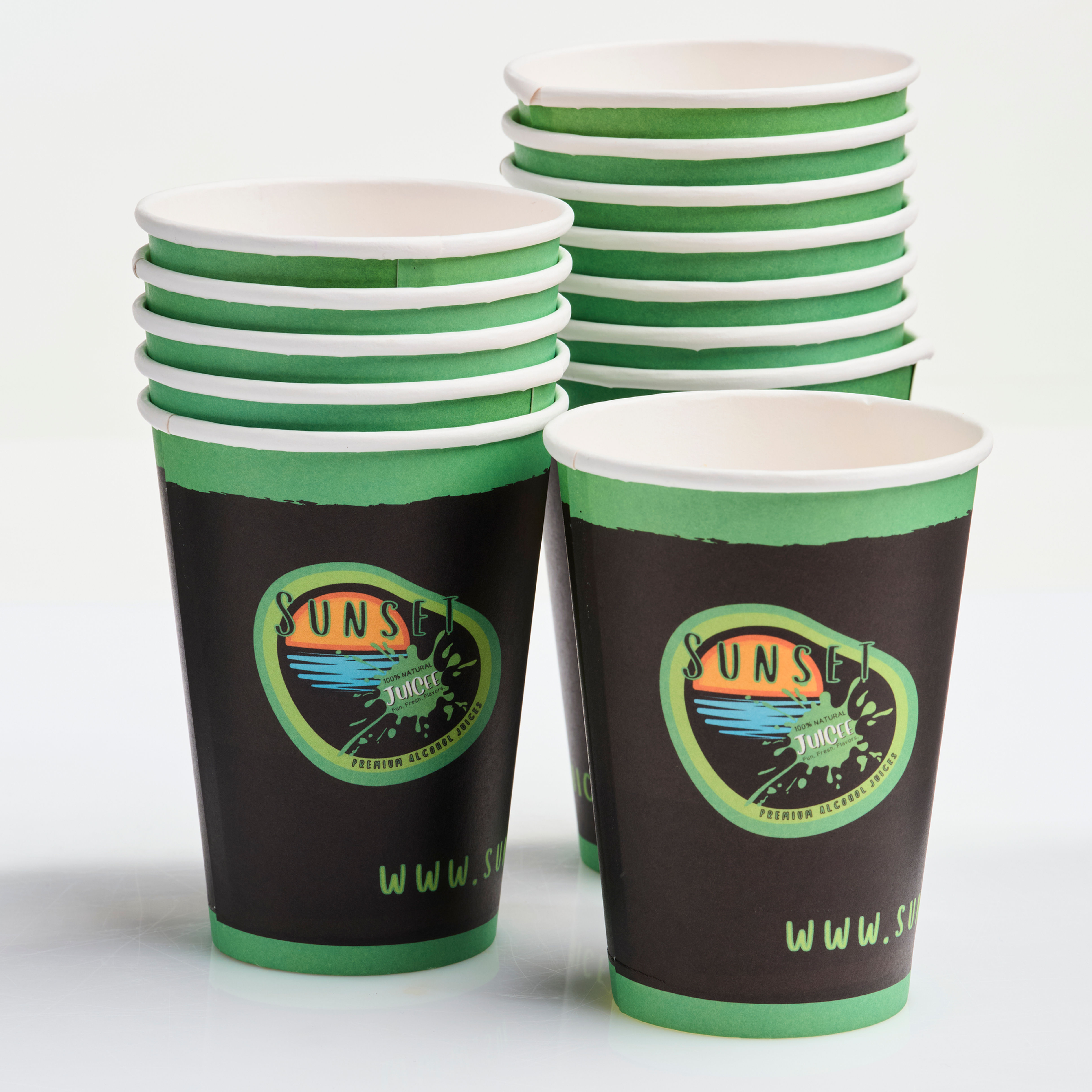 Sunset Juicee Cups Green x10
