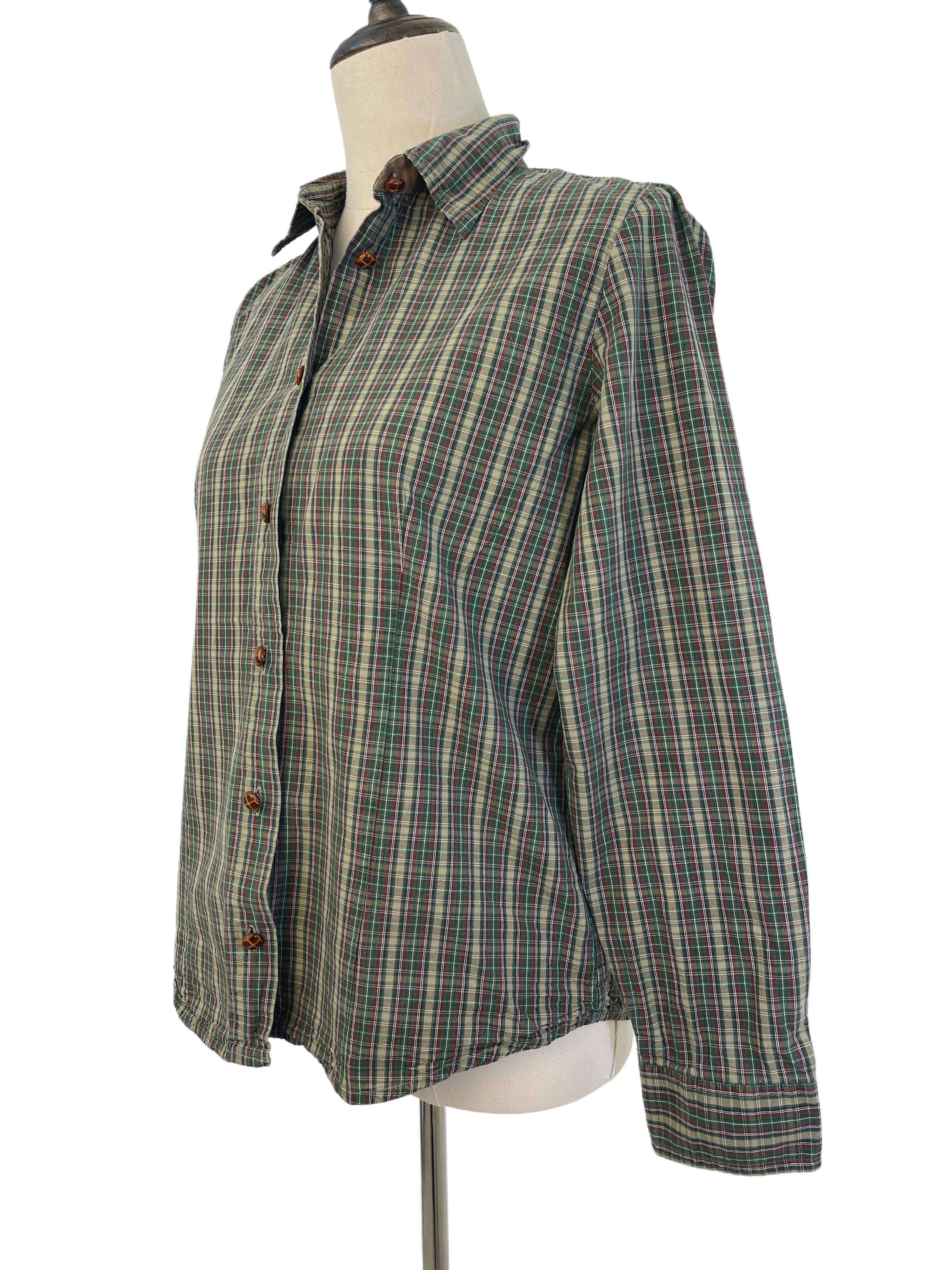 Vintage Cotton Plaid Blouse