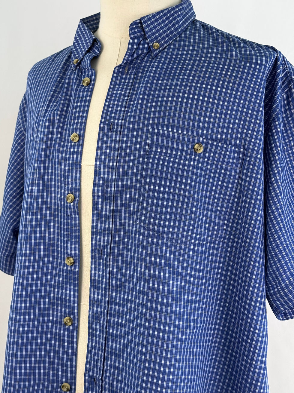 Vintage Blue Gingham Shirt