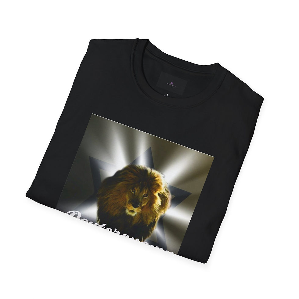 Thumbnail: Faith-Inspired Unisex Softstyle T-Shirt - Deuteronomy 32:9 Lion Graphic