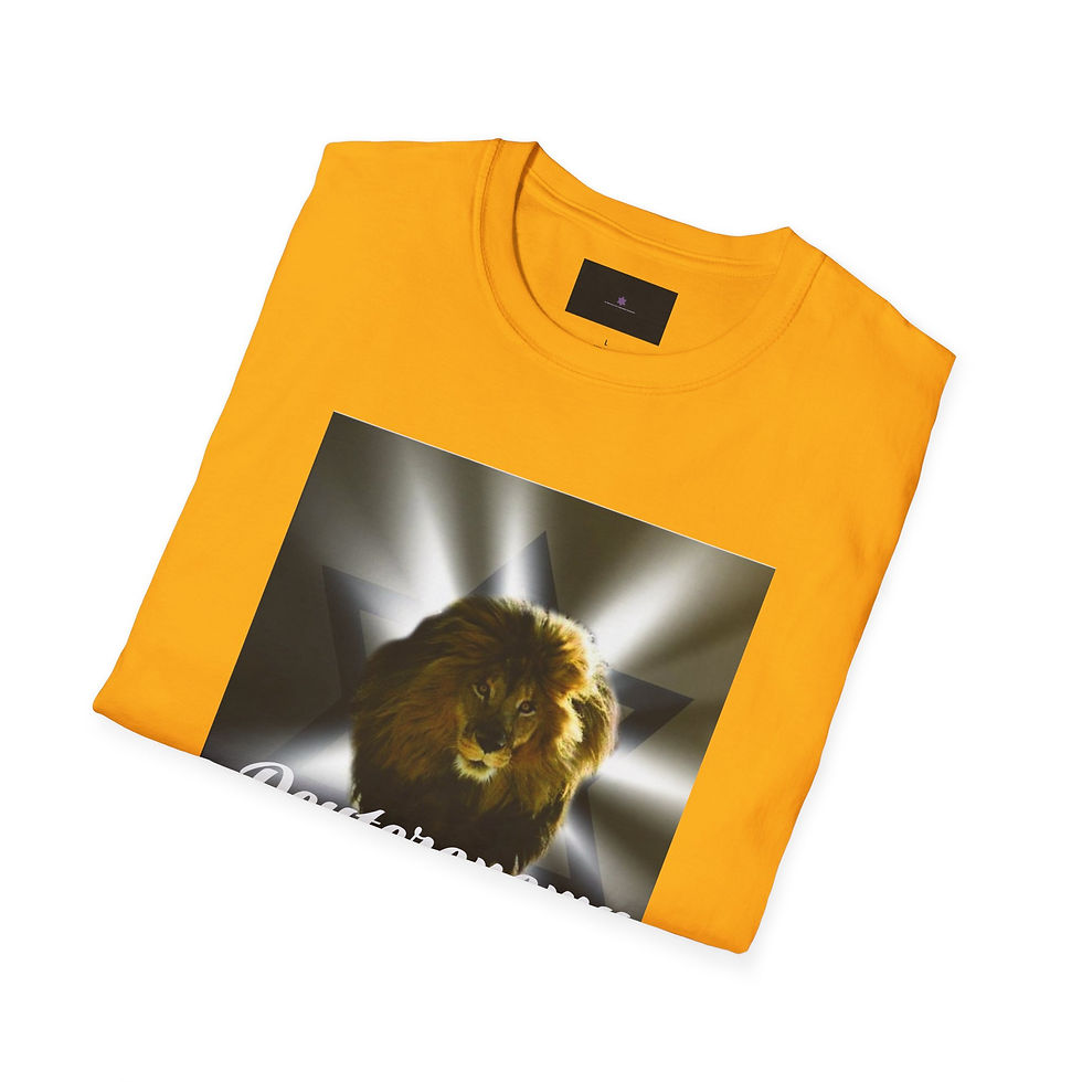 Thumbnail: Faith-Inspired Unisex Softstyle T-Shirt - Deuteronomy 32:9 Lion Graphic