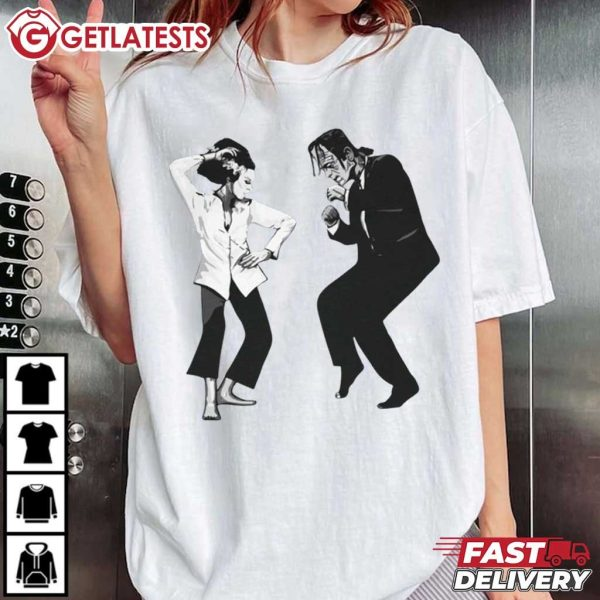 Frankenstein and Bride Pulp Fiction Horror Halloween T-Shirt