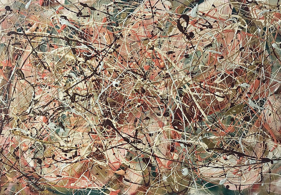 (untitled greens, pinks, brown splatter)