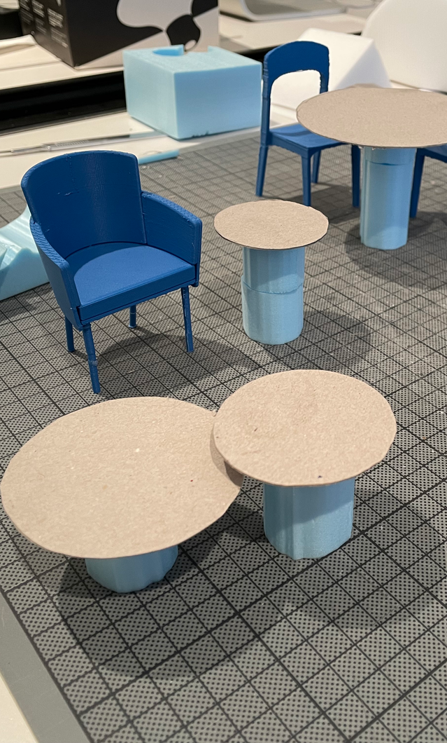 first small scale mockups of the COR Echo tables