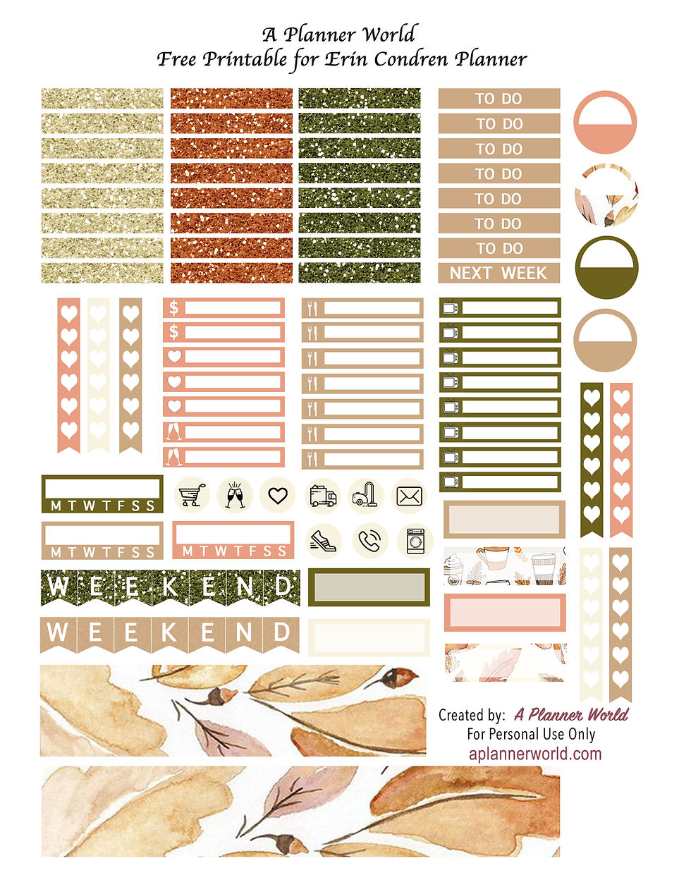 Free Fall Printable: Erin Condren, Recollections, and Happy Planner
