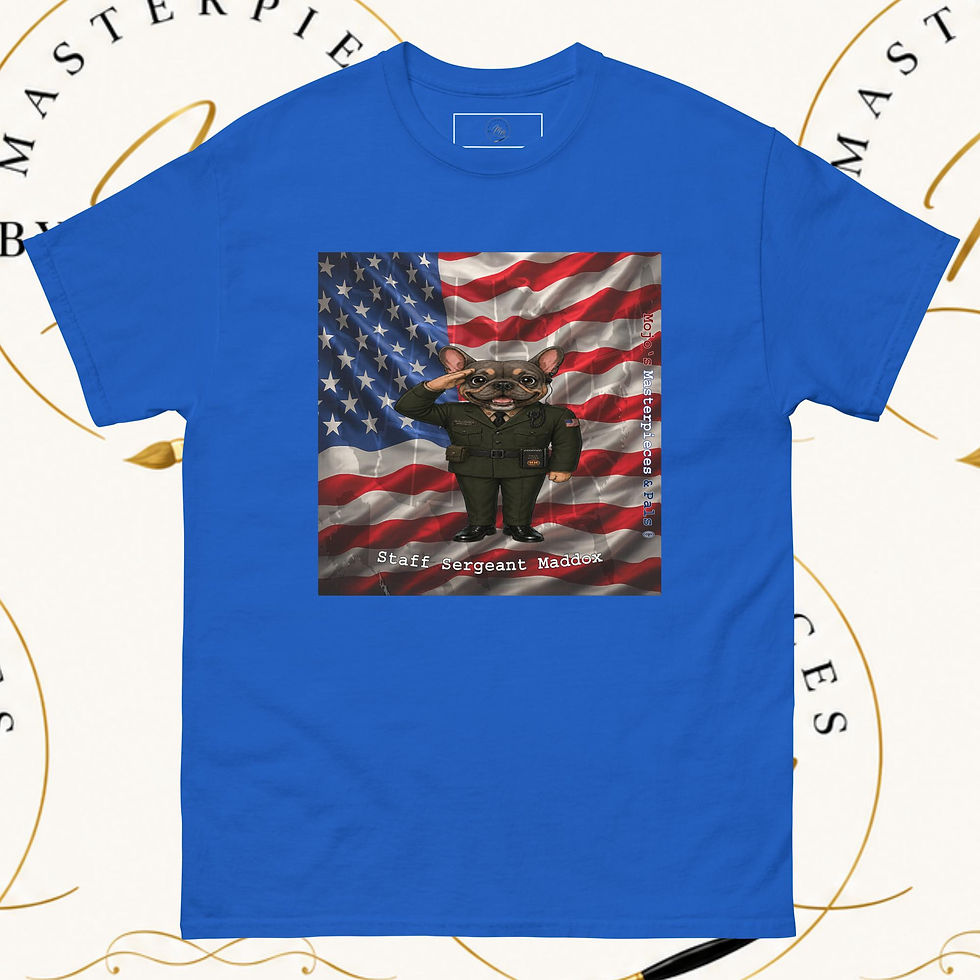 Thumbnail: French Bulldog Staff Sergeant Maddox Unisex Tee